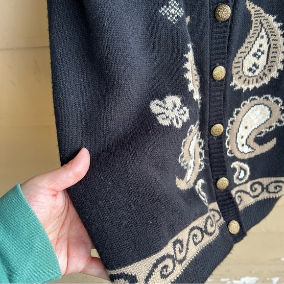 Alfred Dunner Vintage Paisley Cardigan Sweater - Size L - Boho Y2K - Picture 8 of 8